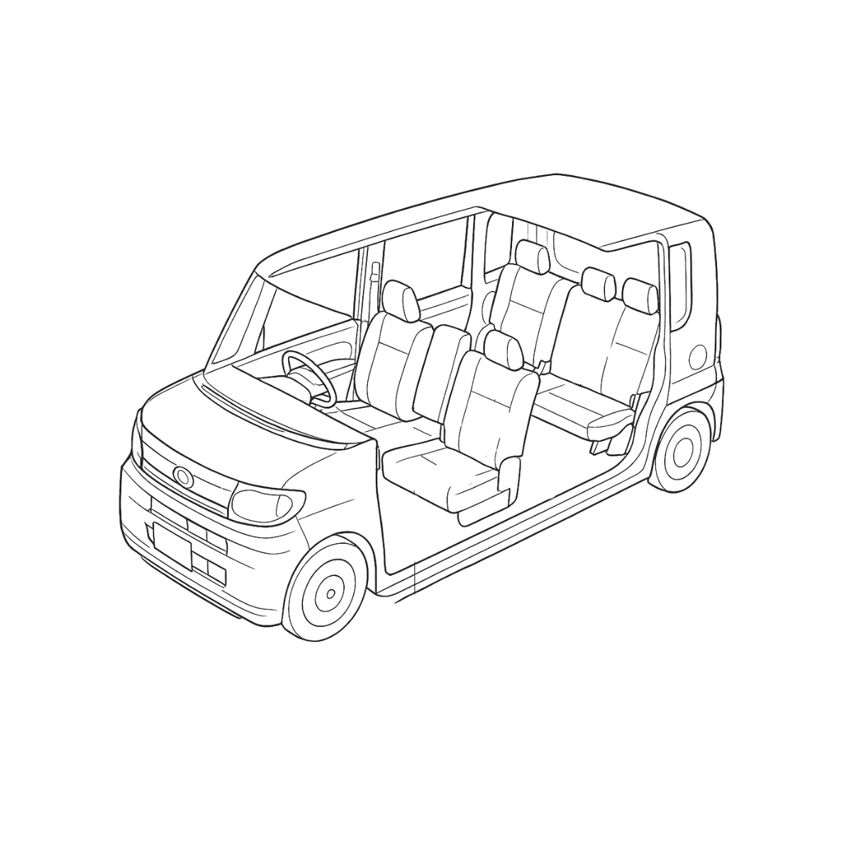 軽スーパーハイトワゴン車中泊鳥瞰図