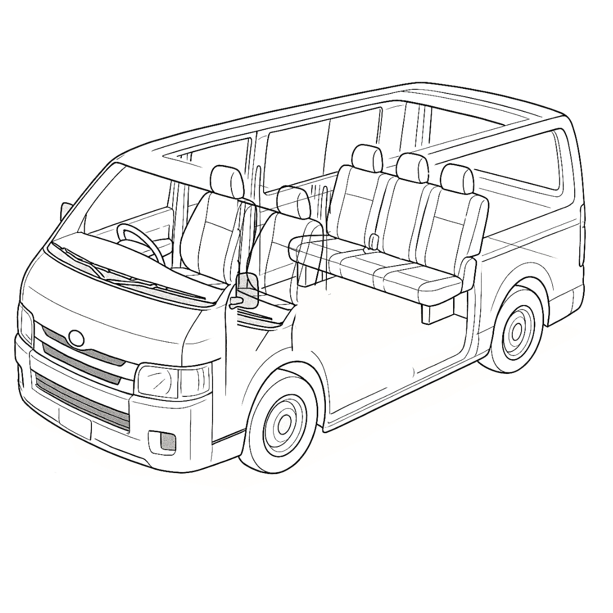 ワンボックス車中泊鳥瞰図