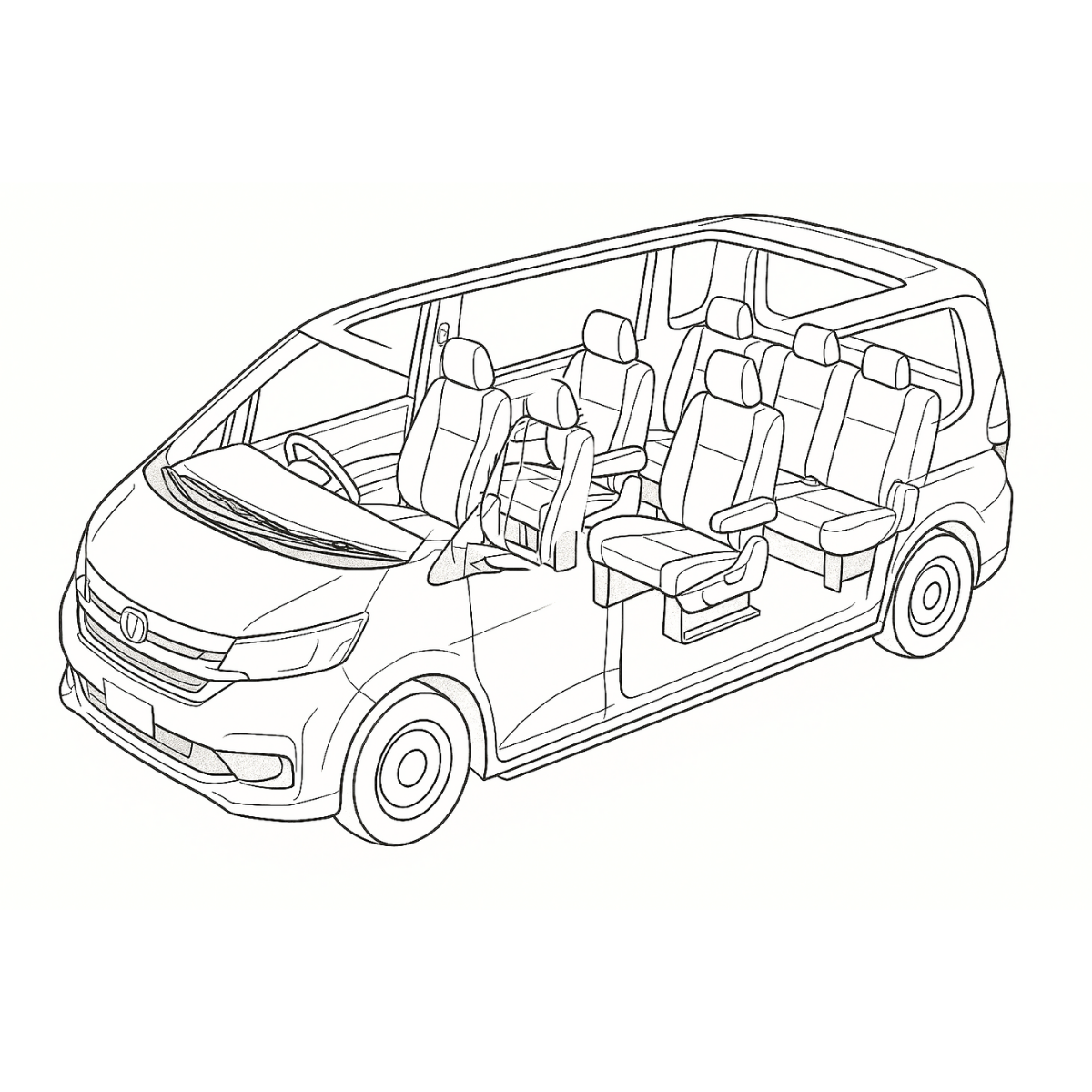 ミニバン車中泊鳥瞰図