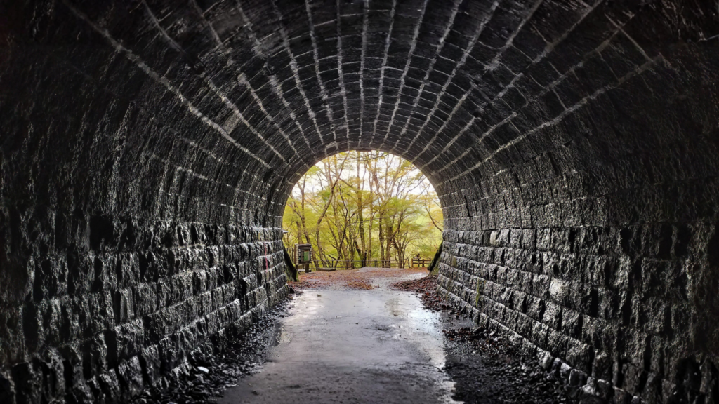 天城トンネルの中から見た絵画のような風景
