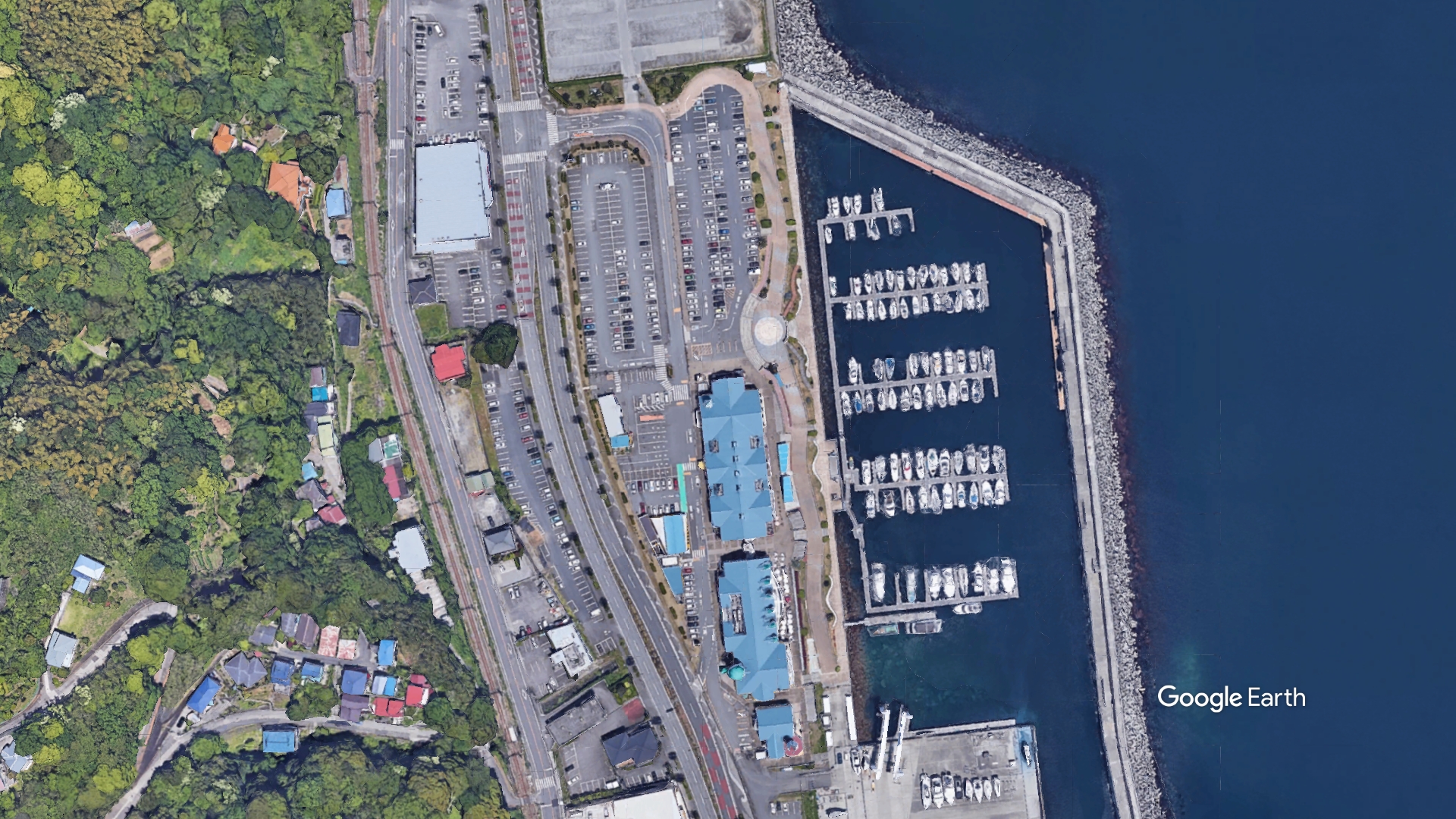 道の駅 伊東マリンタウンの航空写真｜Google Earth studio