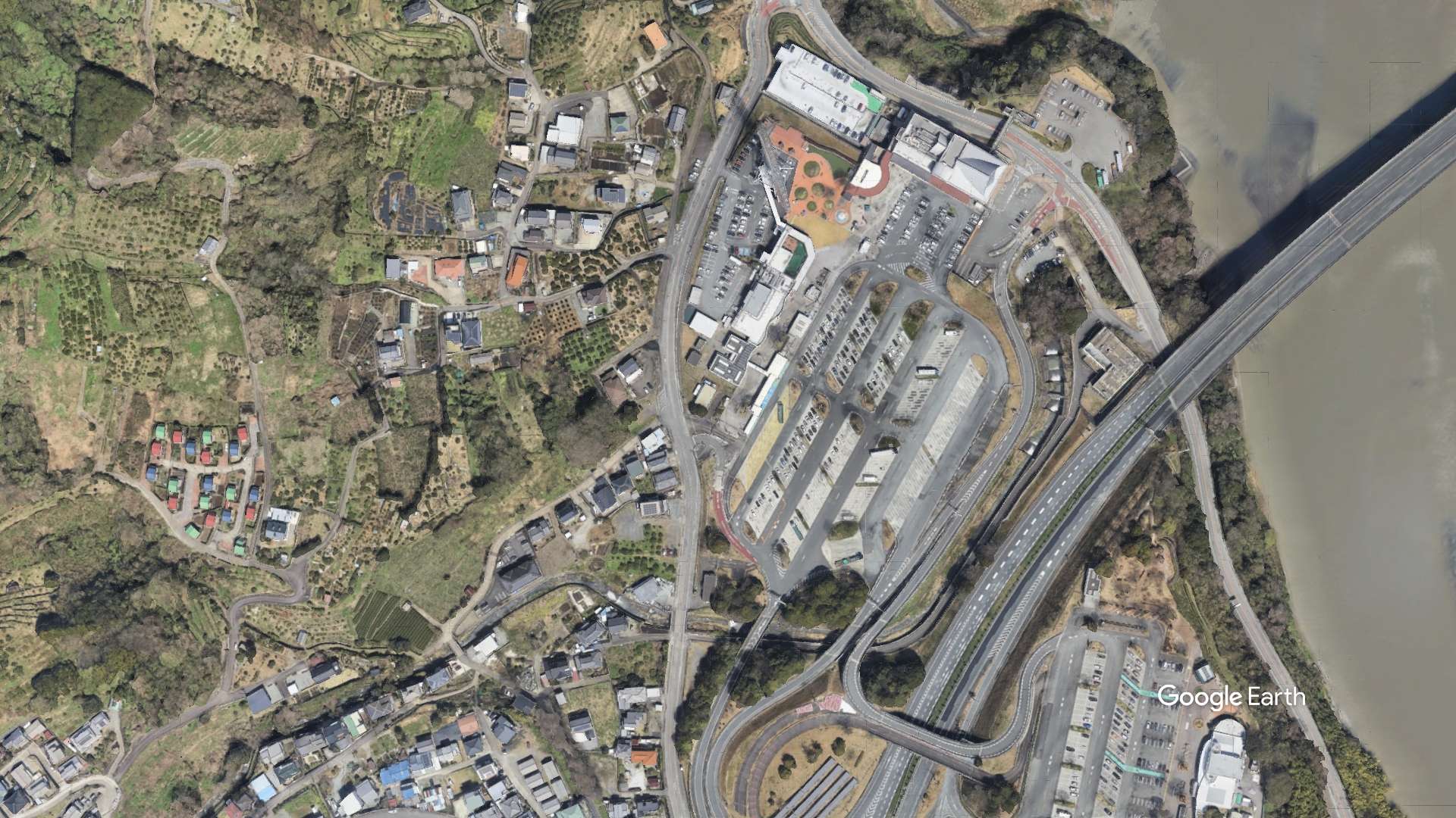 道の駅 富士川楽座の航空写真｜Google Earth studio